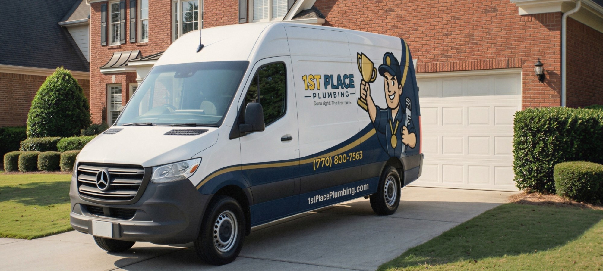 1st Place Plumbing van parked in a driveway